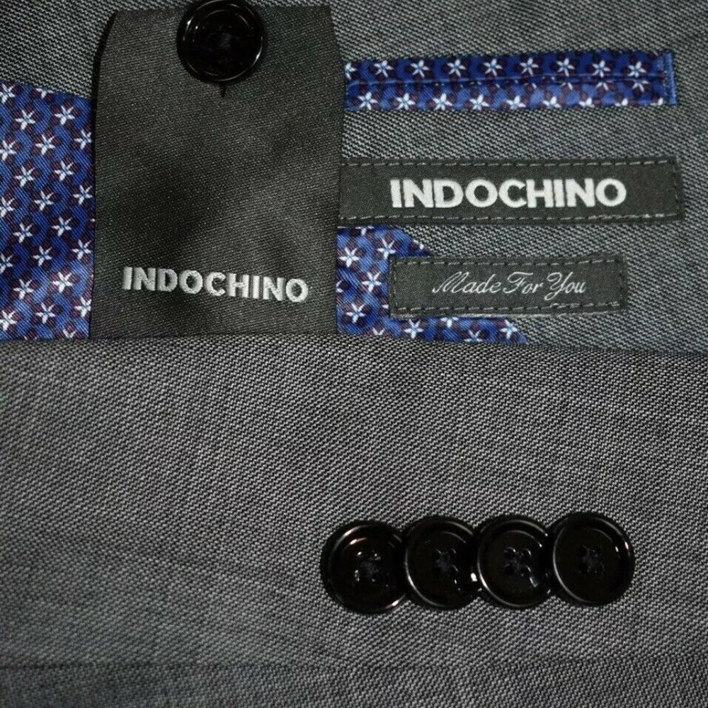 46L Indochino Gray Shakskin Dual Vent SUIT Pleat